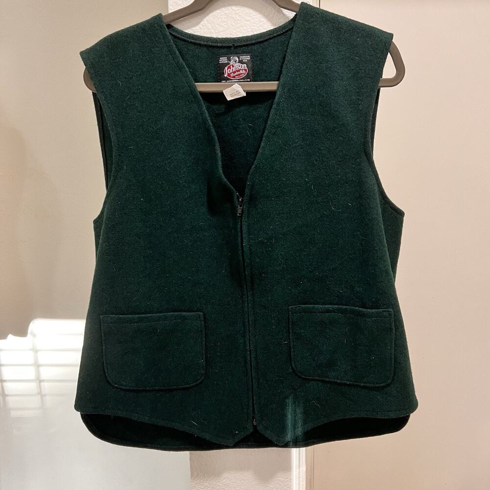 Vintage Johnson Woolen Mills Utility Vest XL Wool Outdoor Hunting USA Heritage